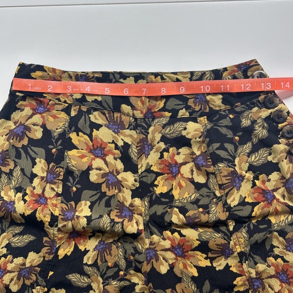 Free People Dark Floral Crepe Wide Leg Pants Sz 4 Love Letters Flowy Festival - Picture 6 of 9